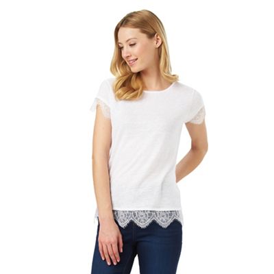 Phase Eight Violett Lace Trim Tee